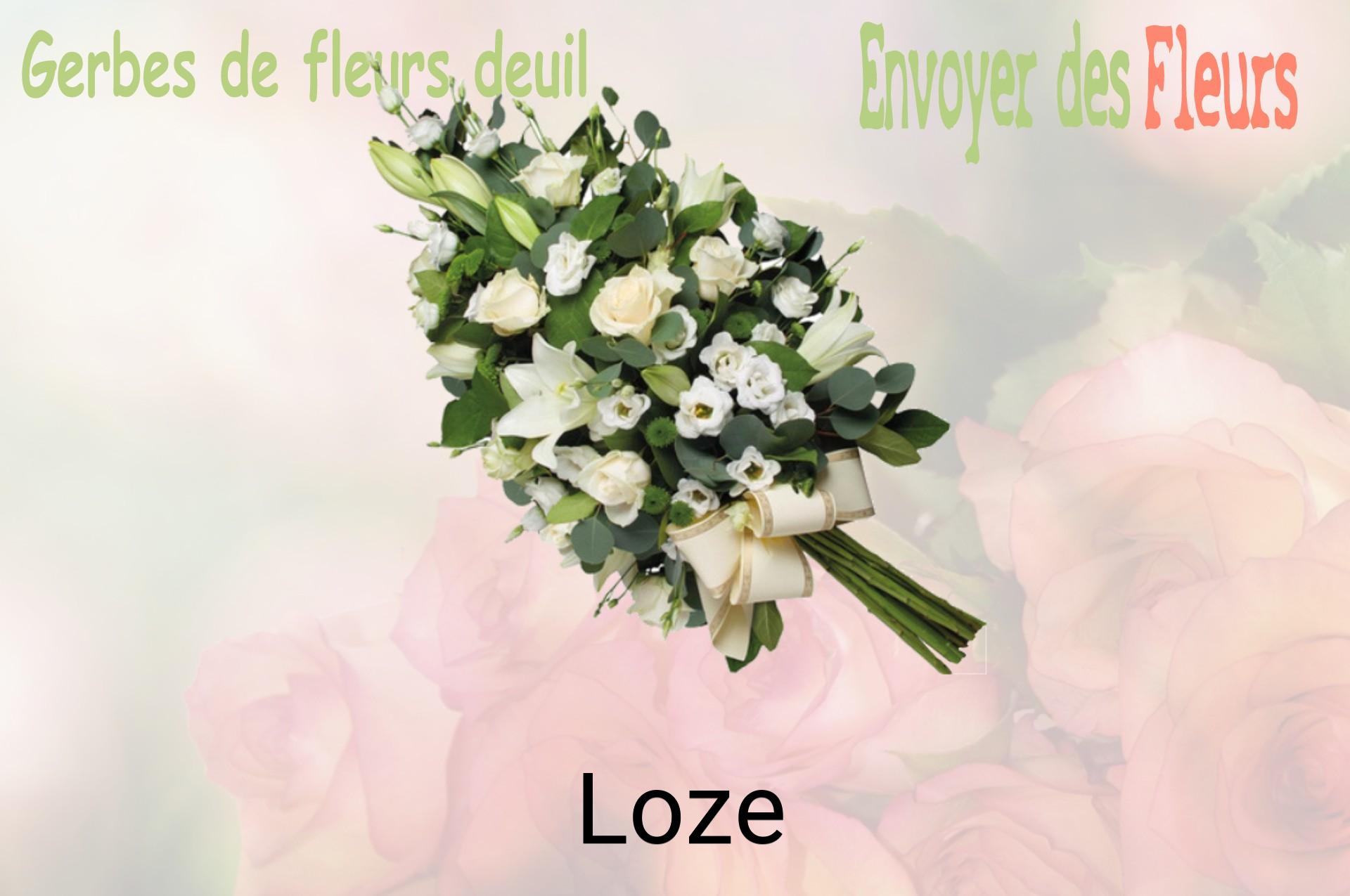 Gerbe de fleurs de deuil livrée à Loze